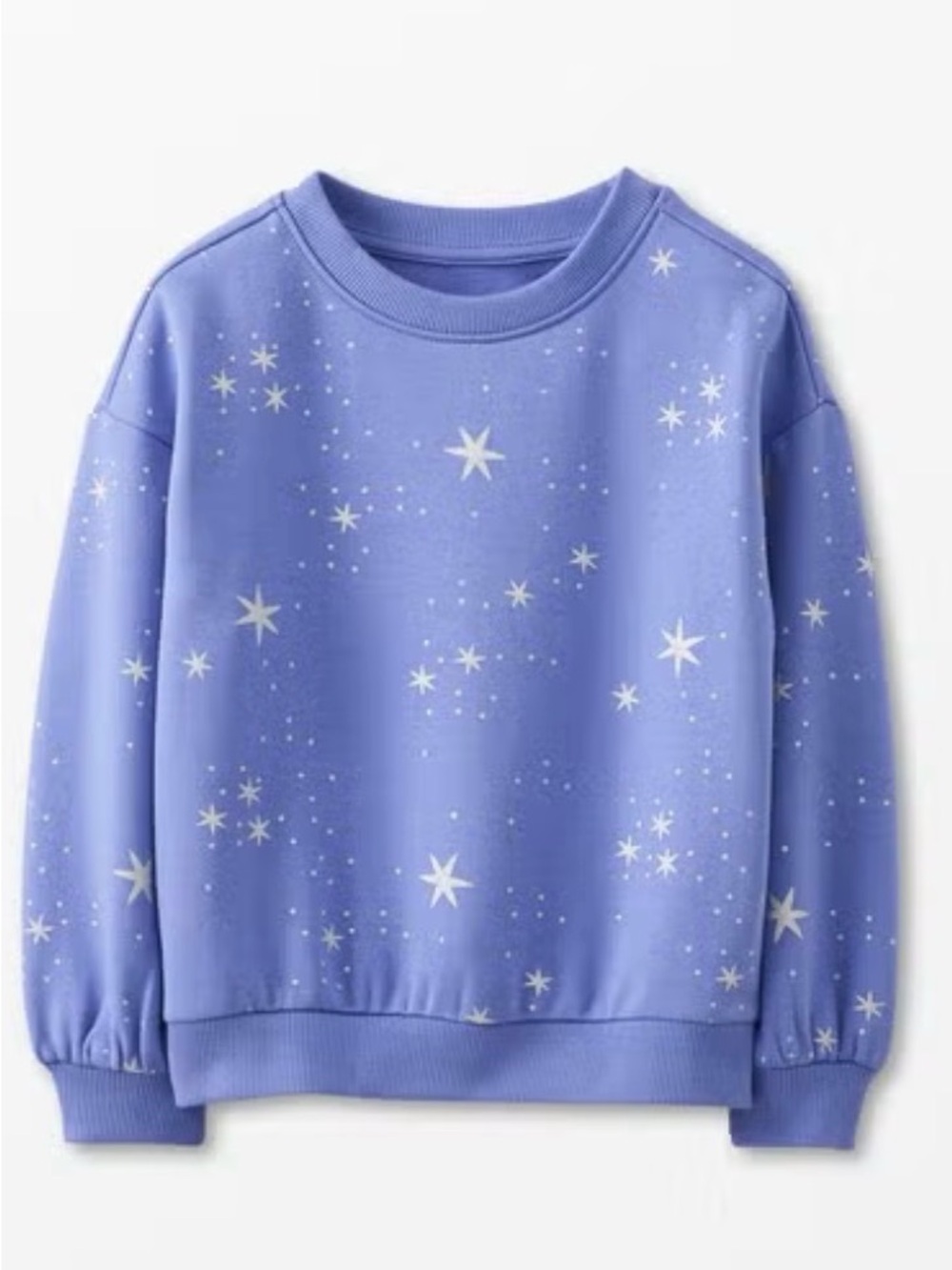 Hanna Andersson Foil Star Print Balloon Sleeve Crewneck Sweatshirt in 4T